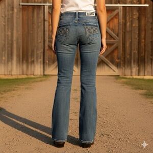 Rock‎ & Roll Cowgirl Blue Flare Jeans 27x36 / western/rodeo